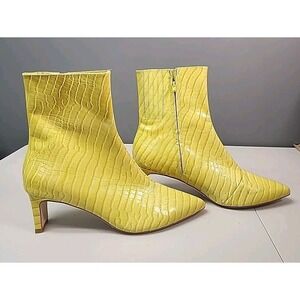 Charlotte Stone Womens 11 Yellow Alligator Boot Retro